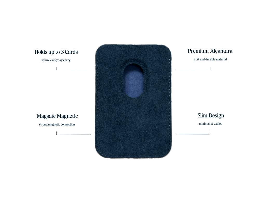 Alcantara Wallet Ocean Blue